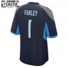 Maillot Tennessee Titans Caleb Farley 1 Nike Bleu Marine 2021 NFL Draft - Enfant